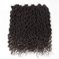Wholesale Price 18inch Synthetic Faux Locs Goddess Curly End Ombre Loc Hair Extension River Locs